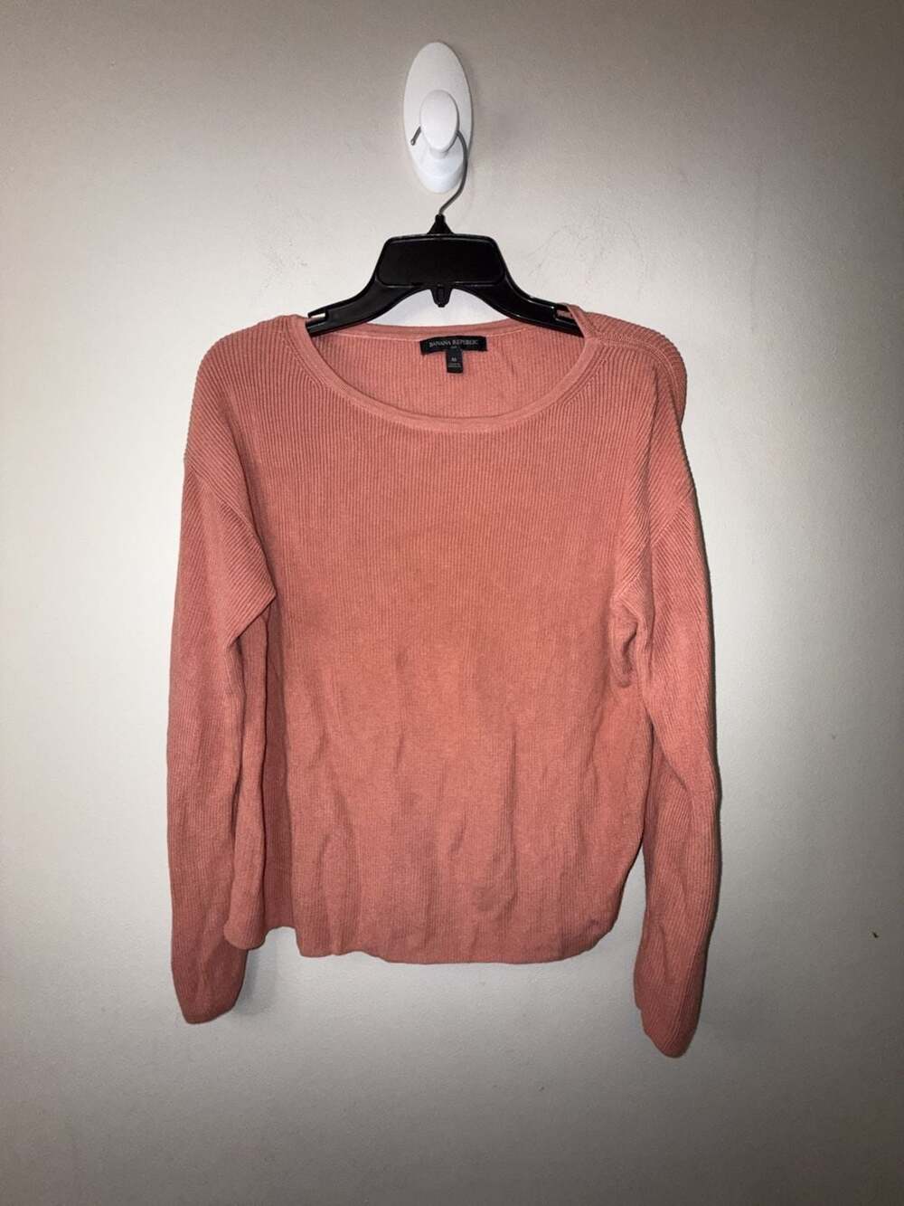 Banana Republic Ribbed Knit Crew Neck Sweater Pink Size M